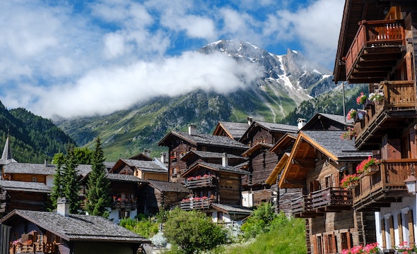 beautiful mountain resort view